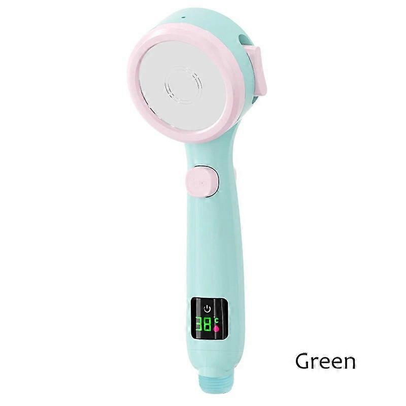 Intelligent Temperature Display LED Shower Head High Pressure 4 Modes Adjustable Rainfall Shower Water Saving Bathroom Acessory
