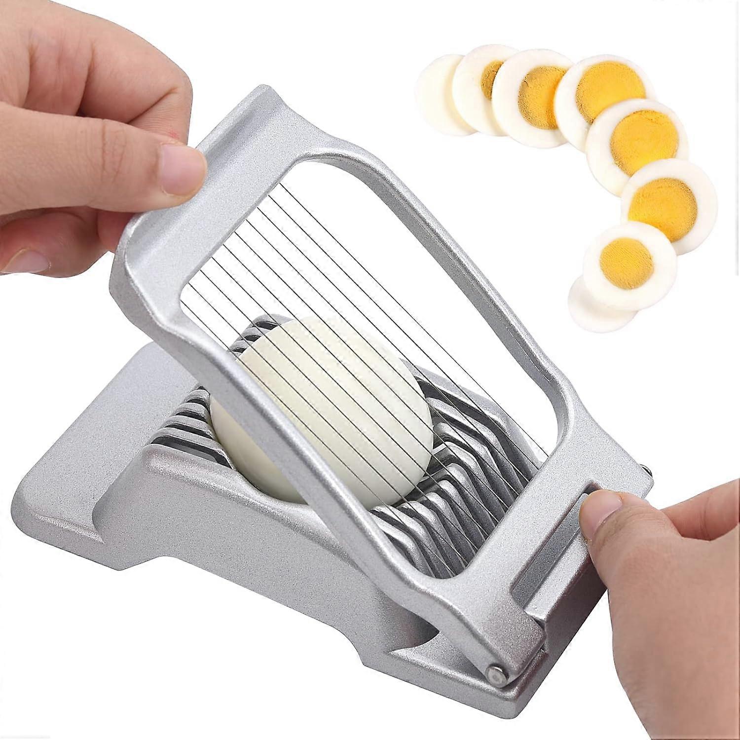 Egg Slicer, Egg Slicer for Hard Boiled Eggs, Heavy Duty Aluminum Egg Cutter Heavy Duty Slicer, Multipurpose Strawberry Slicer