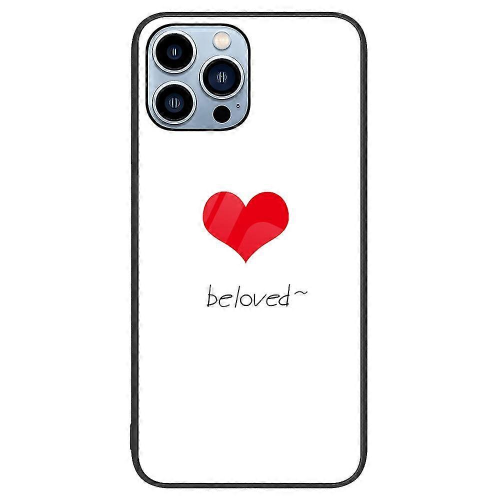 For Iphone 15 Pro Max Pattern Printing Tempered Glass Case Pc+tpu Protective Phone Cover