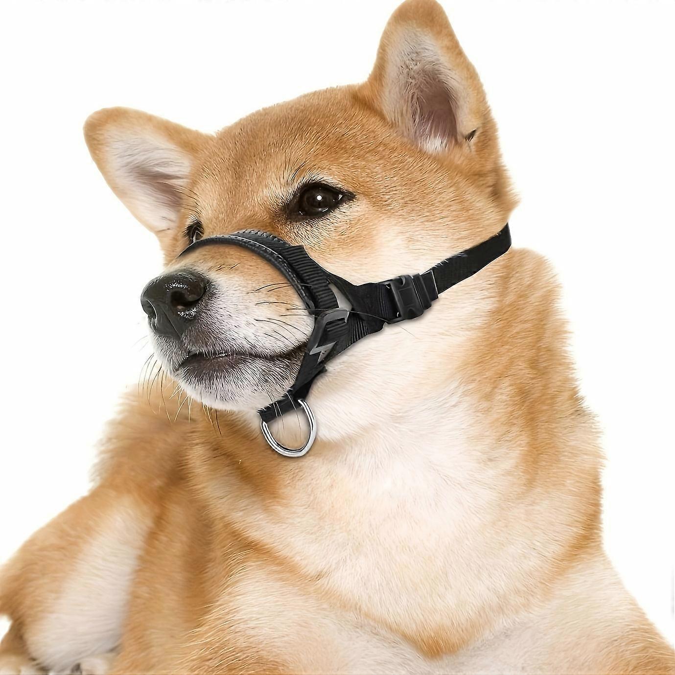 New style Adjustable Soft Padded Dog Muzzle, Breathable Nylon Dog Mouth Cover, Prevent Biting Barking Chewing, Pet Supplies