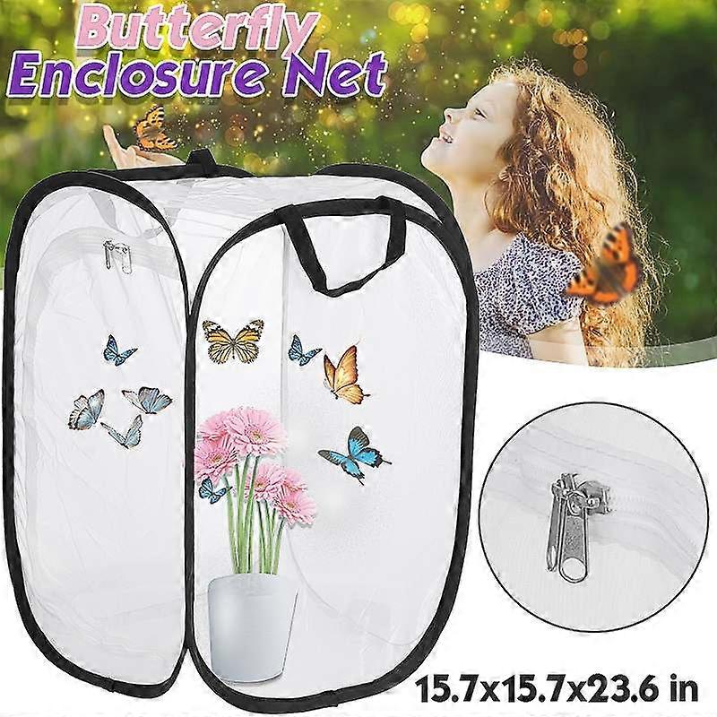 Collapsible Insect Cage Mesh Insect Cage Garden Butterfly Mantis Stick Breeding Zipper Cages Net Cloth Mesh Cage Breeding Box