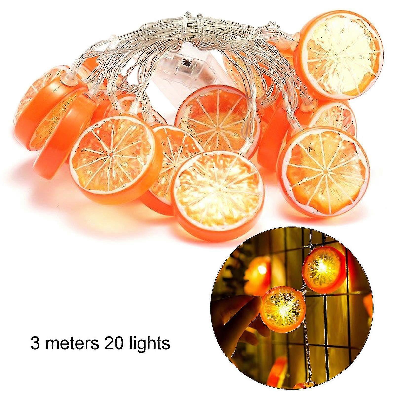 Led Lemon Shape String Lights Summer Fruits Decoration Lamp