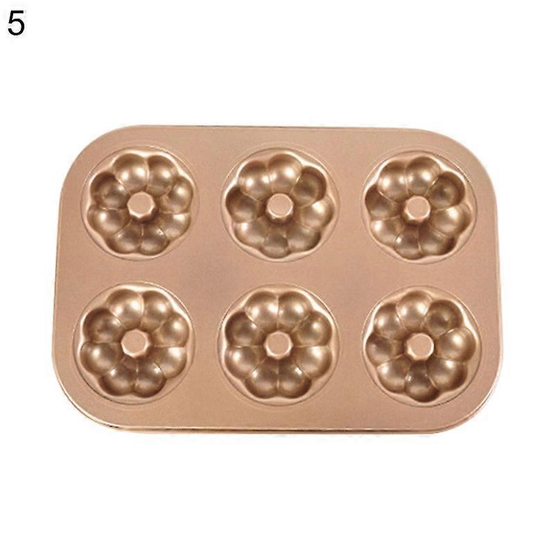 6 Grids Doughnut Tray Mold Round Three Flowers Cake Baking Mould Kitchen Tool JIKAIX