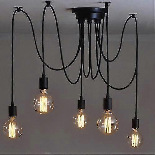 Adjustable Spider Ceiling Light Metal Wire Cage Pendant Light