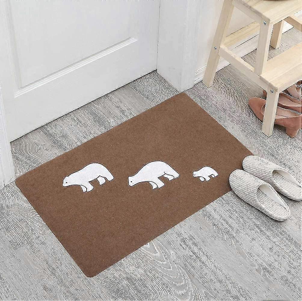 Pxcl Door Mat Door Mat Entrance Mat Entrance Mat Dust Collection Mat Non-slip Step Mat Door Carpet Many Patterns 40x60cm Four-leaf Clover (coffee Bear