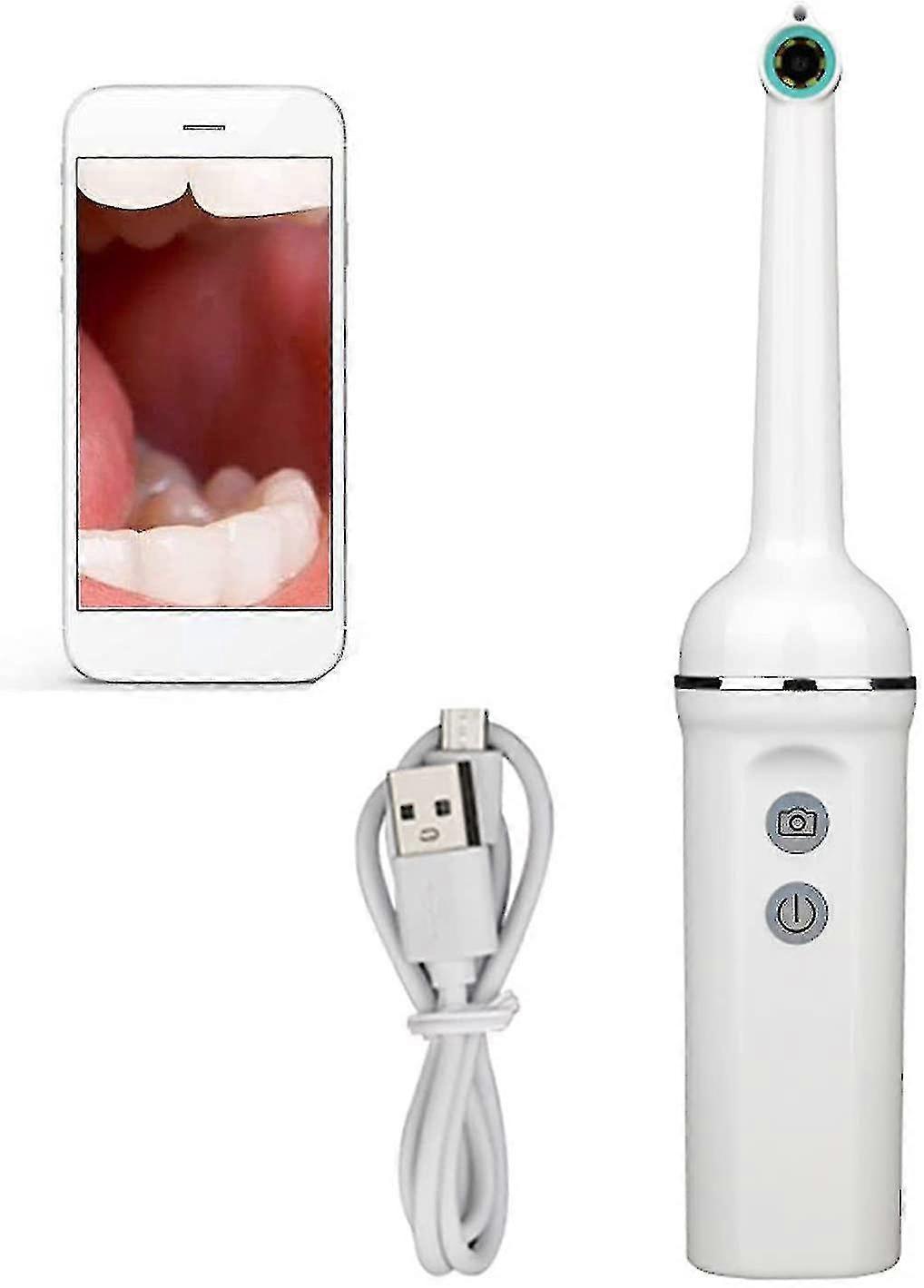 Hd Visual Intraoral Endoscope, Oral Dental Mirror Laryngoscope, 6 Led Lights Oral Observe Camera, Support Android And Ios