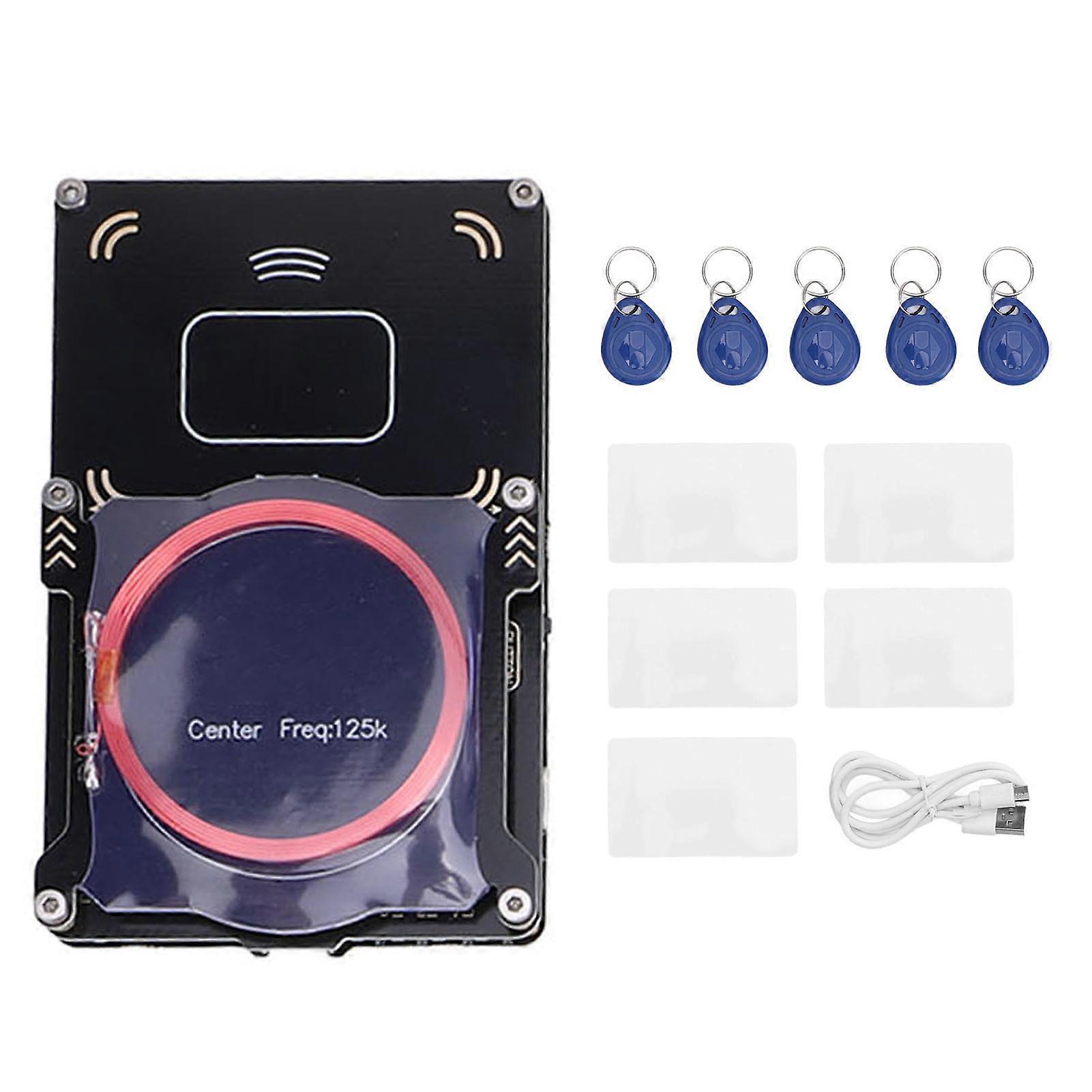 Card Reader NFC Function ID IC Full Band Type C Card Decryptor Decoder for RFID for Access Control 5Pcs UID Keychains, 5Pcs UID Cards