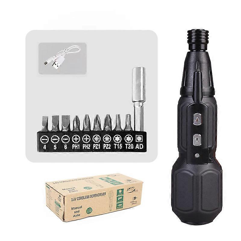 LED Light Rechargeable Cordless Electric Screwdriver Set Mini Power Tool + Bits