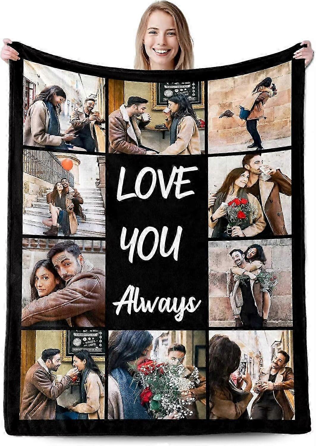 t1940 Blanket Custom Blanket with Picture for Boyfriend Girlfriend Gifts Personalized Photo Blanket and Throw Custom Couple Birthday A Blanket bn1940