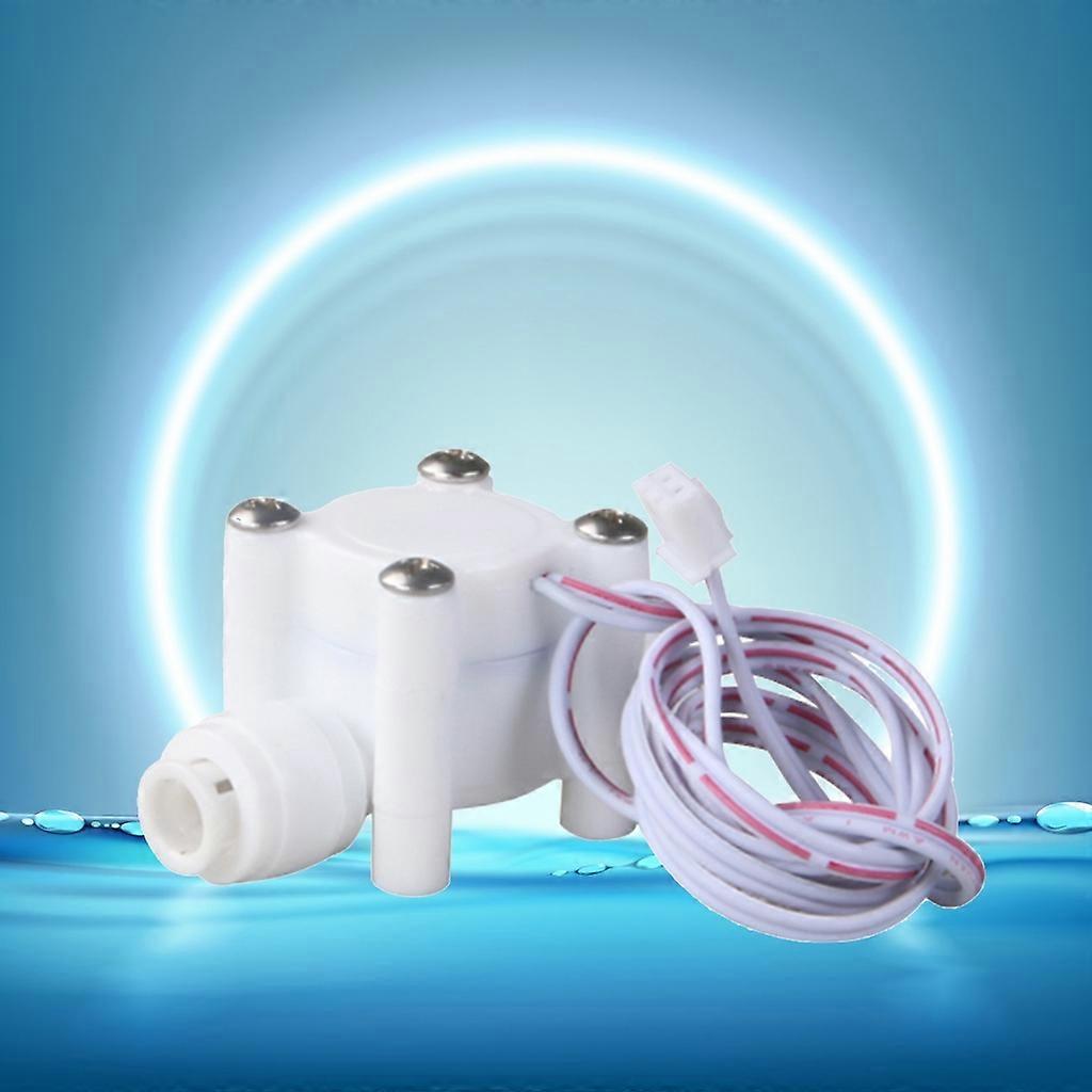 1/4" Quick Plug Plastics Flow Sensor Turbine Flowmeter Counter 300ml/Min