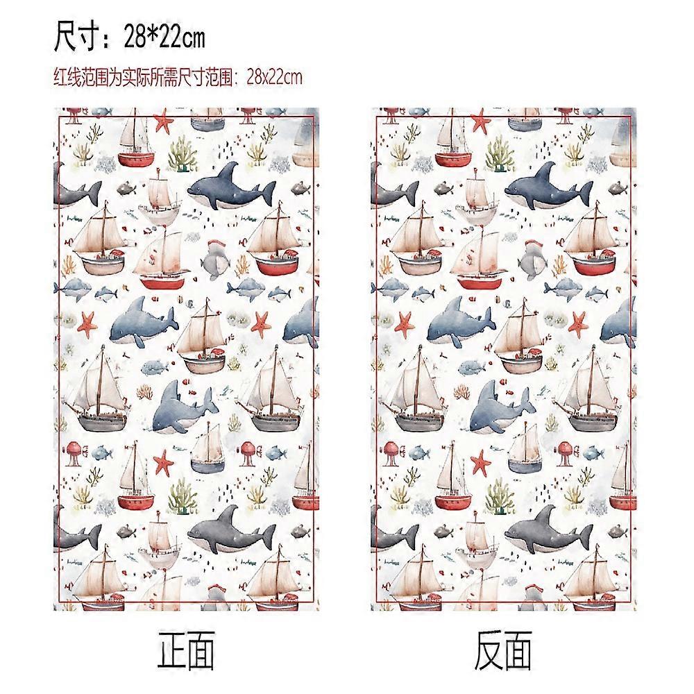 Cloth Book Cover Notebook Wraps Rectangle Sailboat 280x220mm