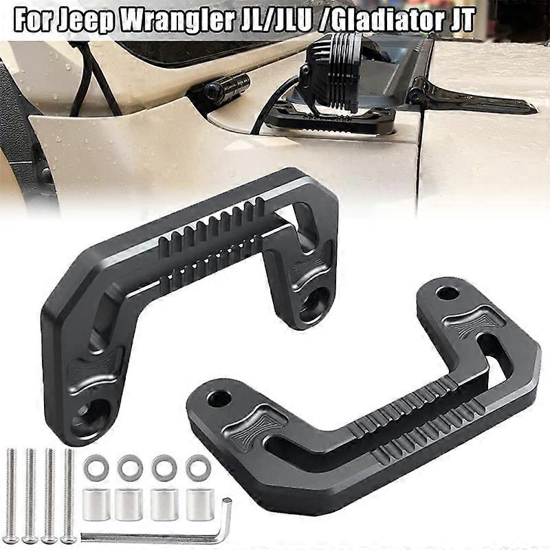 Front Engine Hood Light Mount Brackets Windshield Light Mount Holder for Jeep Wrangler JL/JLU 2018-2021 for Gladiator JT 20-21