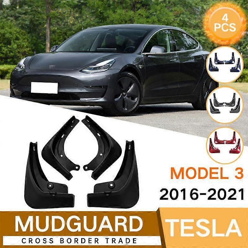 Guardabarros para coche Tesla modelo 3 Y 2021, guardabarros de fibra de carbono ABS, color negro mate, 4 unids/set por juego