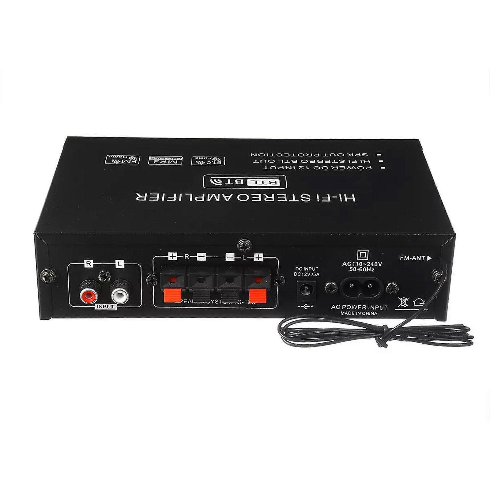 600W Bluetooth 5.0 Güç Amplifikatörü Stereo Amplifikatör Ses AMP Araba ve Ev Siyah js