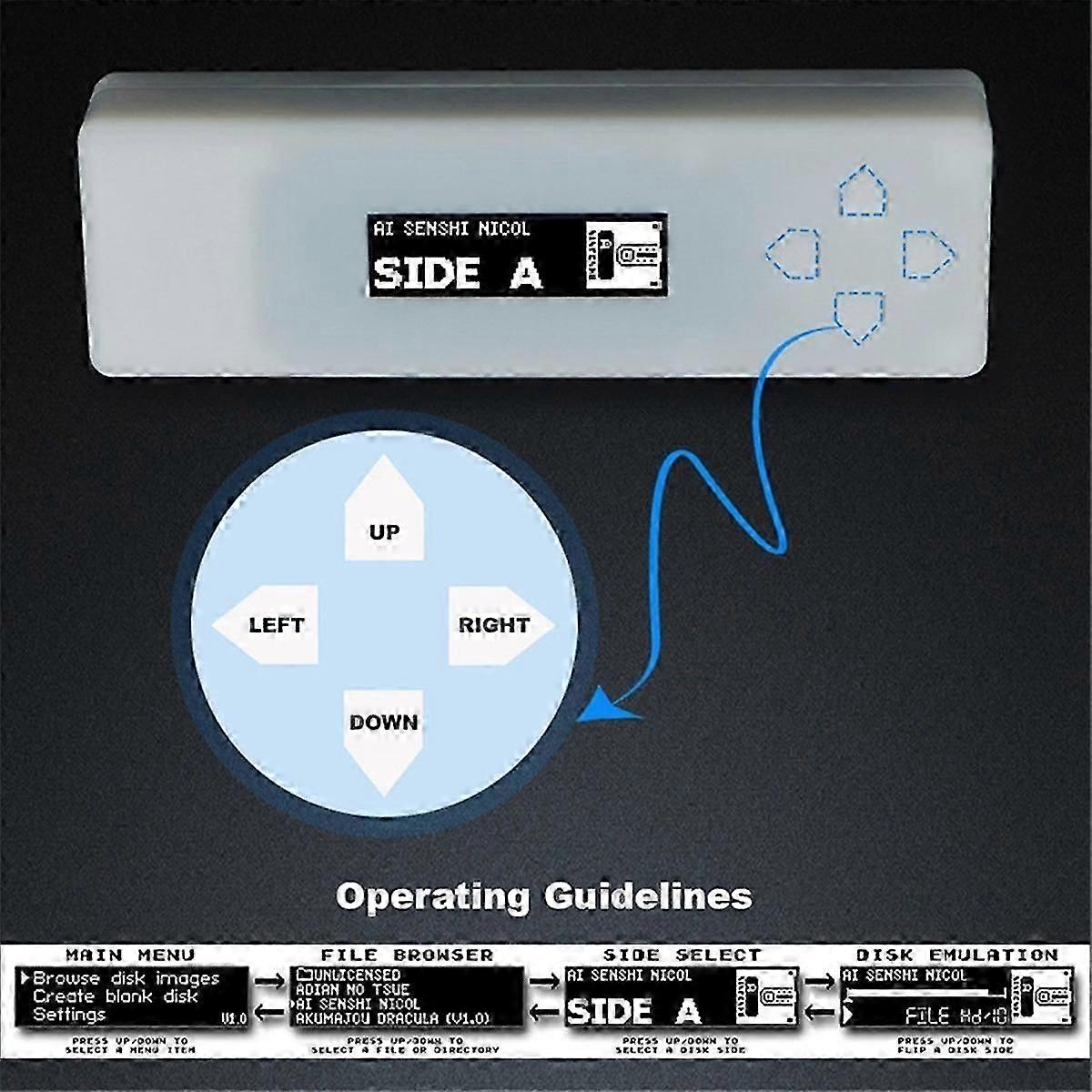 For Fdskey Disk System Drive Emulator+memory Card With Oled Display For Av Fc Famicom Console White