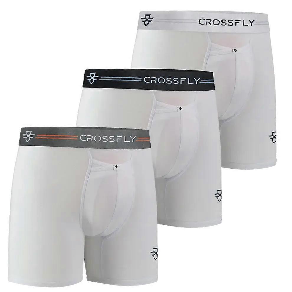 Crossfly Supersoft Modal 3 Pack Ikon Boxer Briefs - White