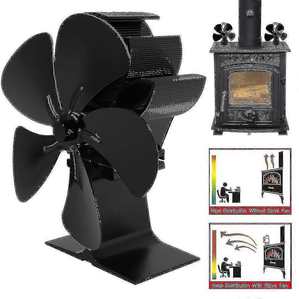 Log Burner Powered Fan Fireplace Fan Burning Stove Stove Fan Fan Blades