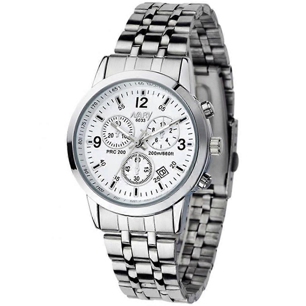 WINNER Men's Mechanical Watch: Fashionable Leather Strap with Round White Golden Dial