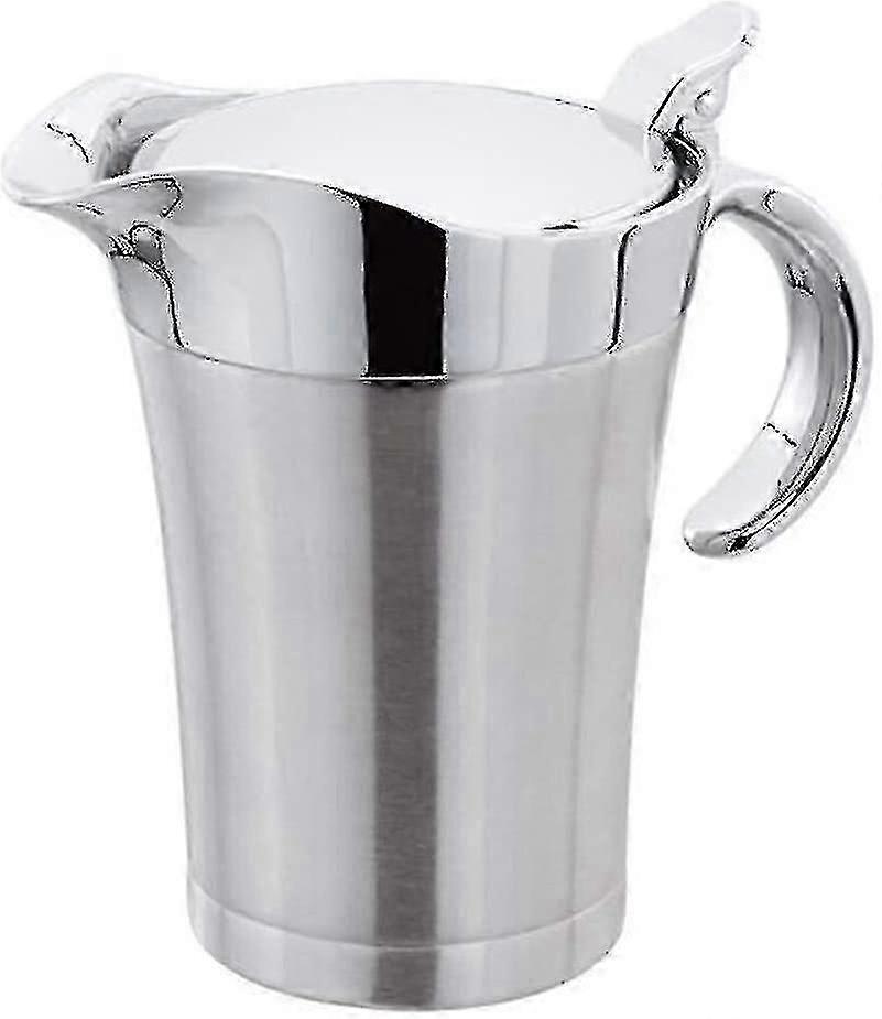 Dobbeltisoleret saucekande med hængslet låg, ideel sovsebåd i rustfrit stål (750 ml) -Sy