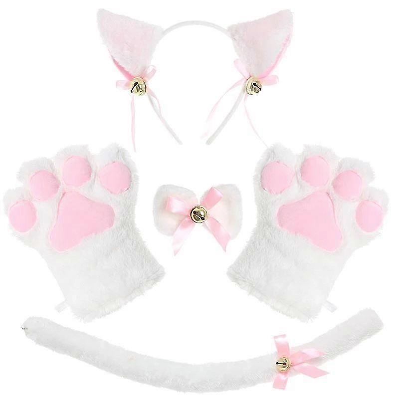 かわいい猫コスプレ衣装パーティーファンシードレス衣装猫の耳テール襟の足の手袋セット