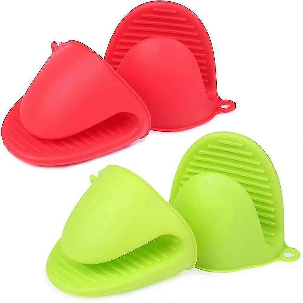 Mini Oven Mitts, 2 Pair Silicone Heat Resistant Non-slip With Hanging Loop