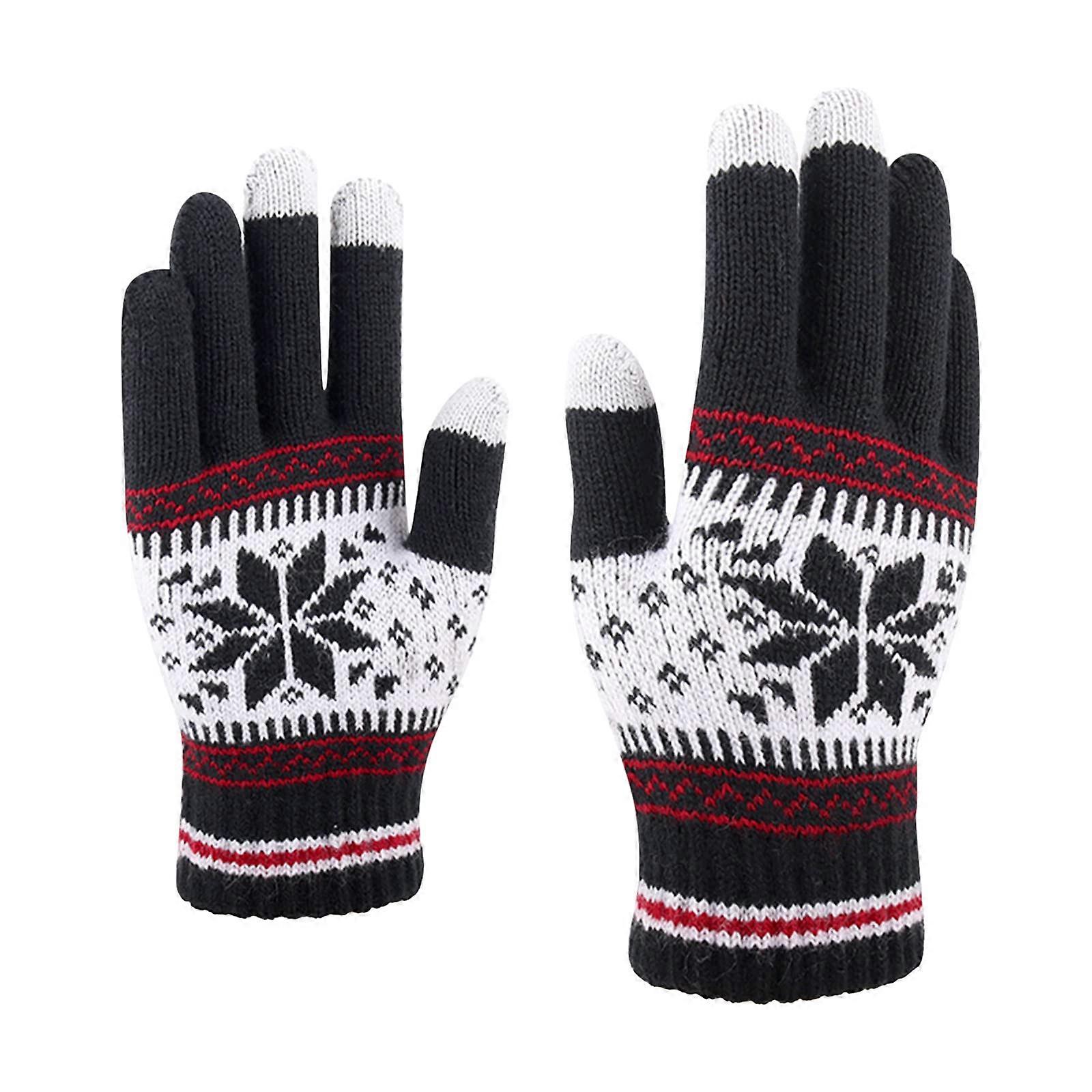 Winter Thermal Touch Screen Anti-Slip Knit Gloves for Running and Texting