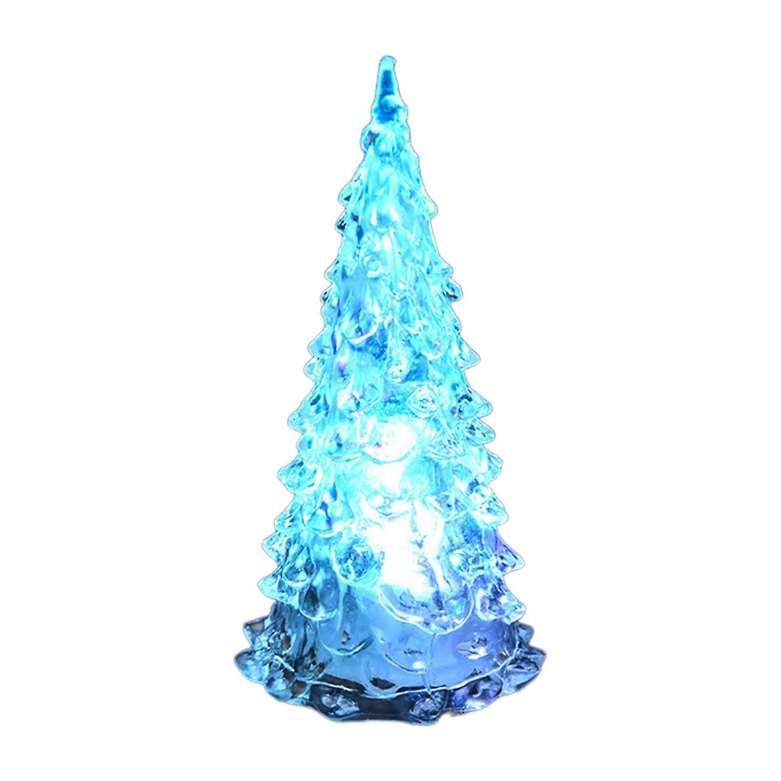 Lovely Miniature Christmas Trees Holiday Sign Light up Craft Desktop Tree 7 Color Changing Lights for Holiday