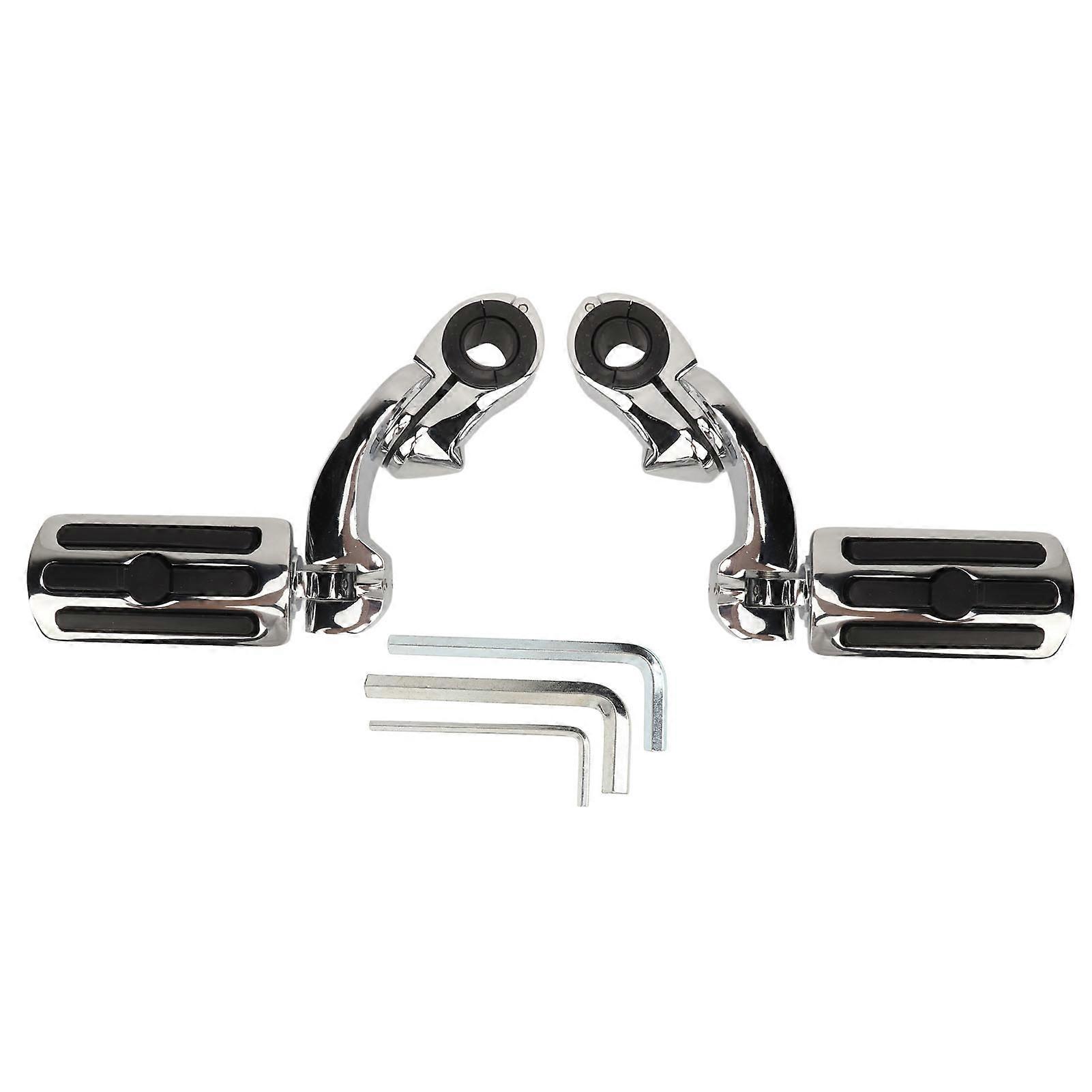 Set of 2 Chrome Foot Pegs for Davidson Motorcycle Adjustable Durable Comfortable Highway Short Type