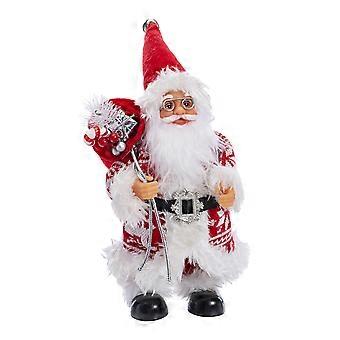 Christmas Standing Santa Claus Figurine Rocking Dolls Plush Toy Home Decor Window Tabletop Statue Ornaments