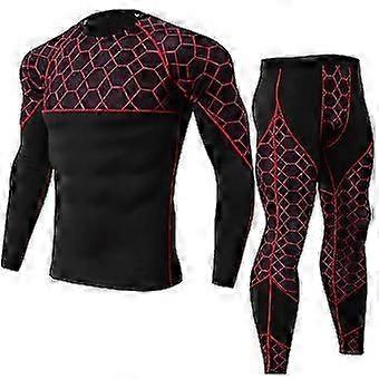 Herren Mesh Stitching Langarm Sport zweiteiliger Anzug