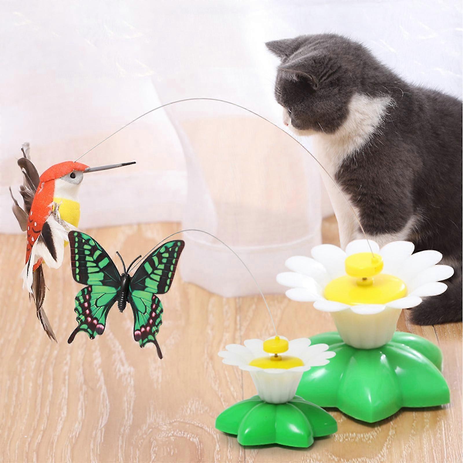 Fun Cat Toy, Bird Butterfly Toy for Pet Cats, Funny Rotating Electric Flying Bird Interactive Toy