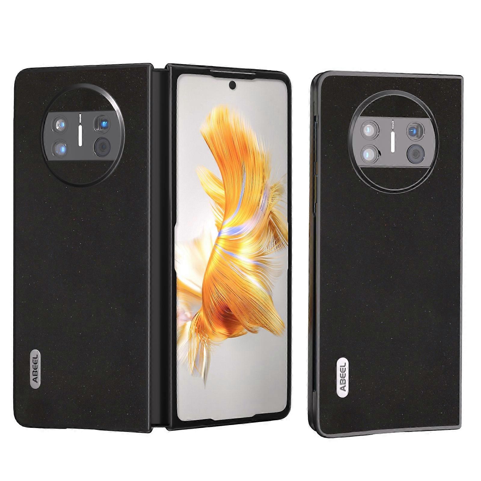 ABEEL Leather Silky Soft Black Edge Phone Case For Huawei Mate X3