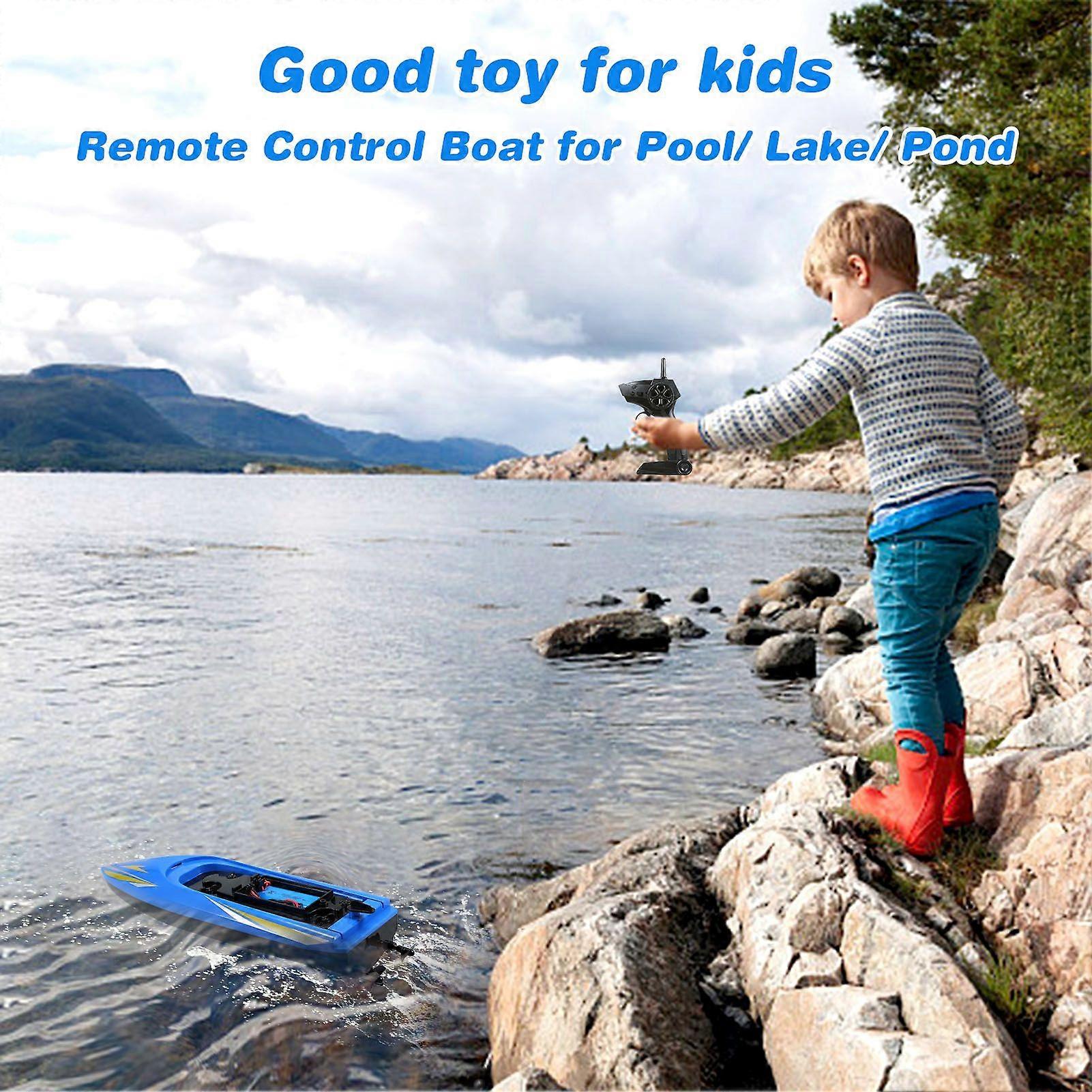 RC Boat Remote Control Boats 25km/h 2.4GHz Large Size RC Boat Toy Gift for Kids Adults Boys 3-speed Low Battery Alarm