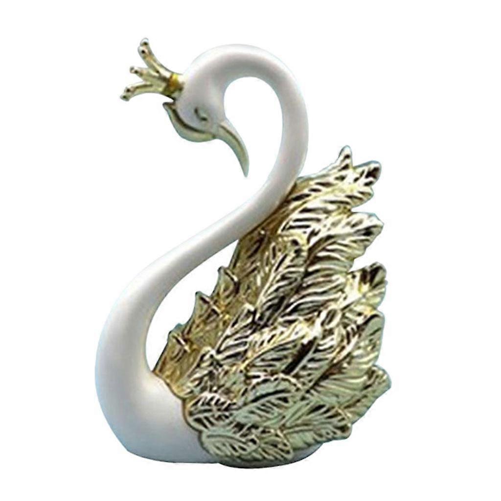 Resin Swan Statue Figurine Sculpture Ornament For Tabletop Desktop