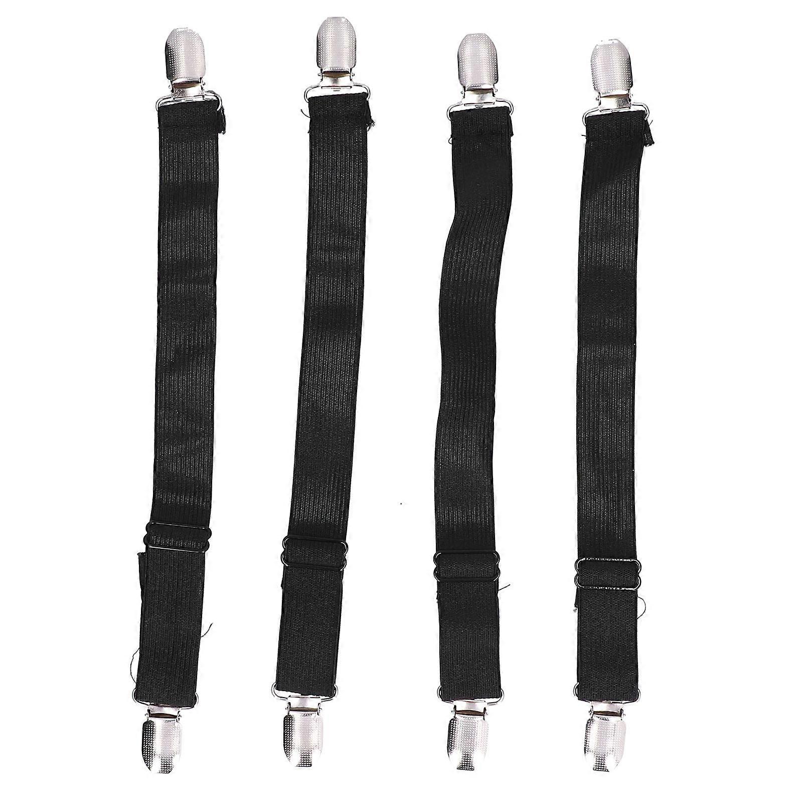 Adjustable Bed Sheet Fasteners Suspenders Elastic Sheet Band Straps Clips Holder
