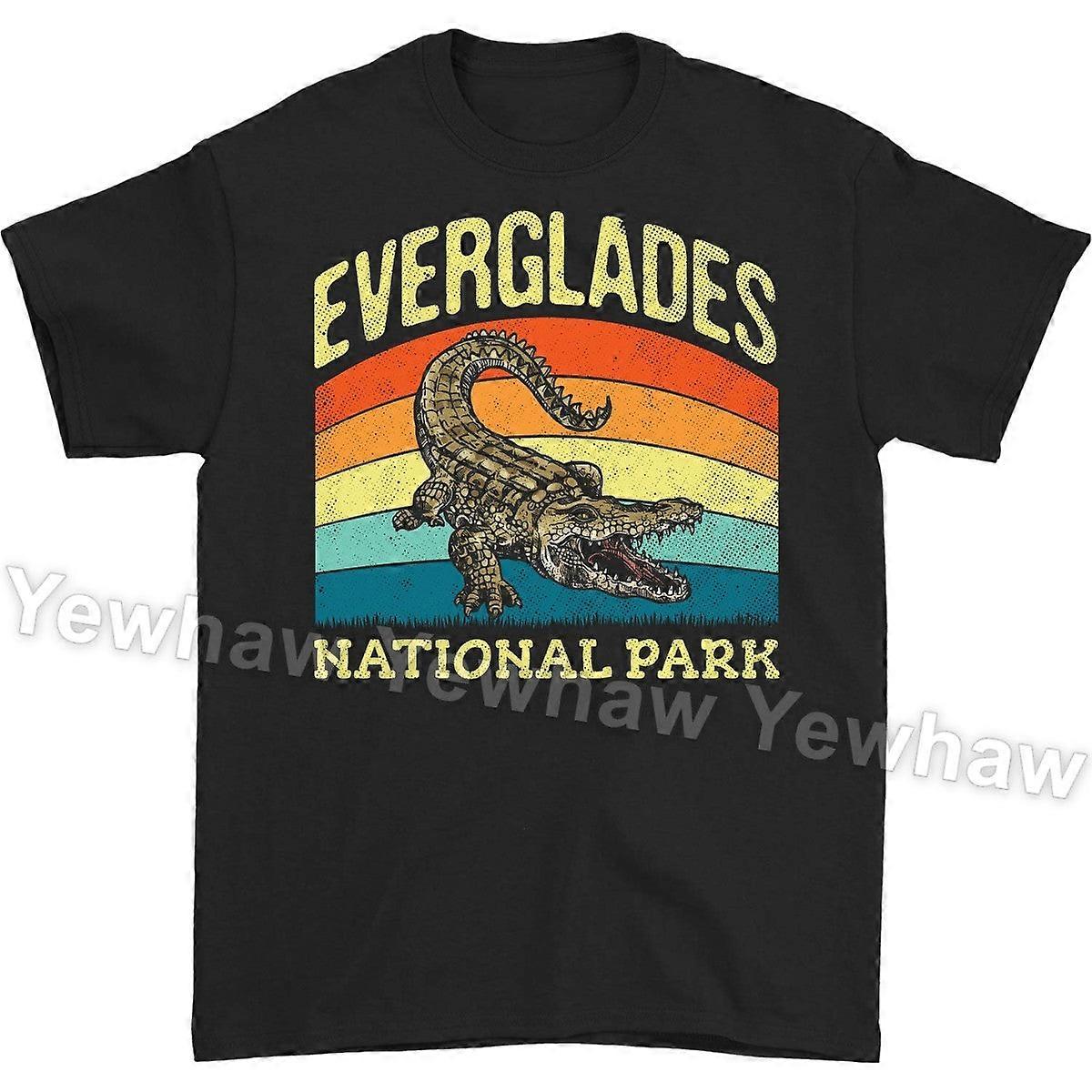 エバーグレーズ国立公園米国クロコダイルビンテージTシャツ、米国フロリダ州公園ワニ愛好家ギフト、アドベンチャーアウトドアコスチューム