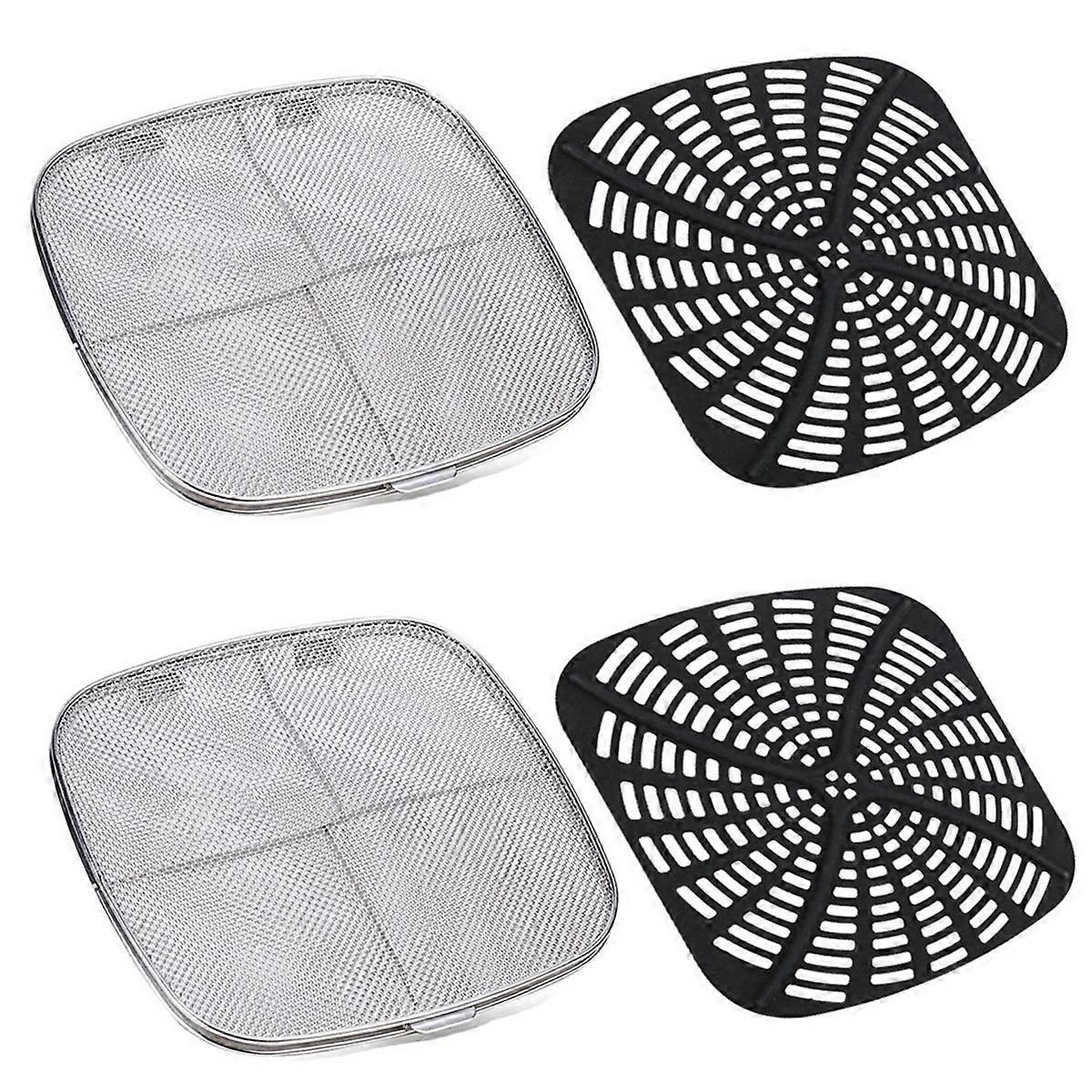 Anti-Splatter Screen and Silicone Gasket Combination Replacement Reusable Baffle for Air Fryer Indo
