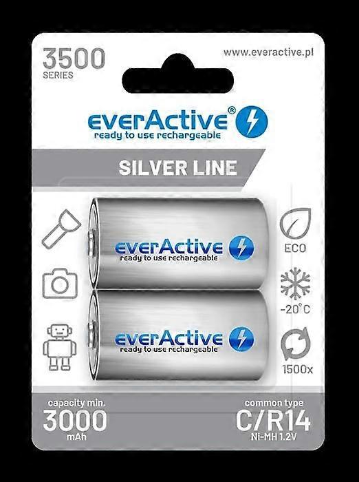 EverActive 2 x R14 C 3500 mAh batteri
