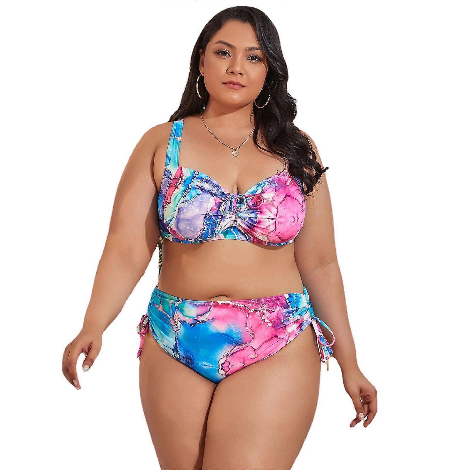 Oversized Bikini Sexy Women Fat Swimsuit Push Up Adjustable Shoulder Strap Female  Swimwear Bikini Bathing Suit Beachwear big flower 4XL | Fruugo FR