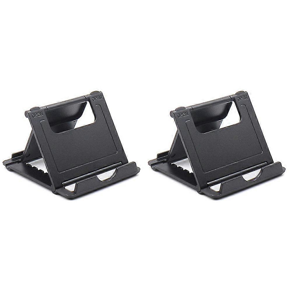Double Folding Adjustable Tablet Stand for iPad, Portable Sturdy Desktop Holder Support Black