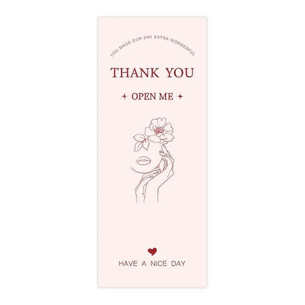 50pcs Handmade Seal Labels Rectangular Stickers New Thank You Sticker for Birthday Wedding