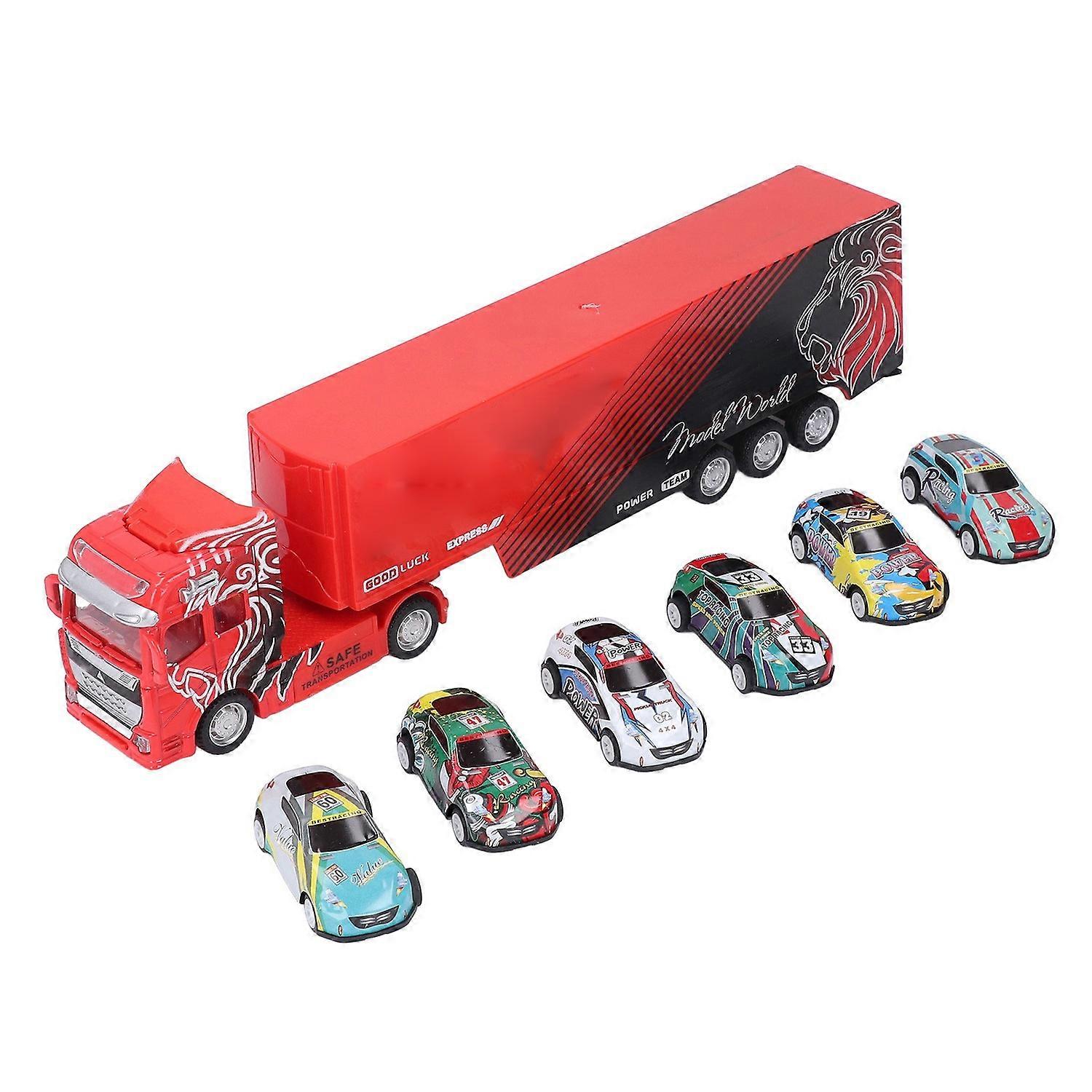 Container Truck Car Model Pull Back Container Vehicle Toy Simulation Openable Door Container Truck M