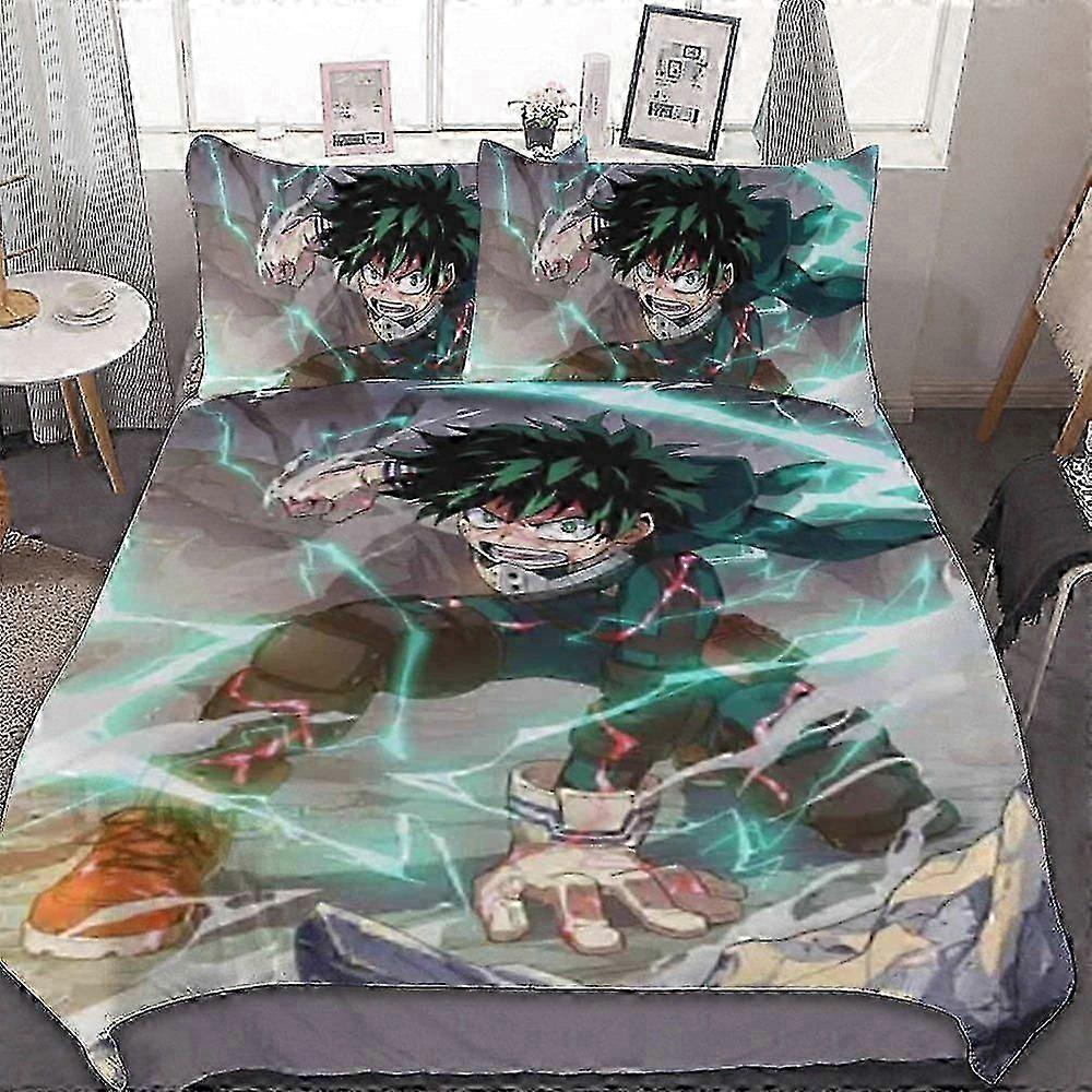 v1821 Lençóis My Hero ademia Conjunto de capa de edredomConjunto de cama de 3 peças Macio e confortável Conjunto de cama macia para (1 capa de edredom e 2 fronhas) Cama Shee