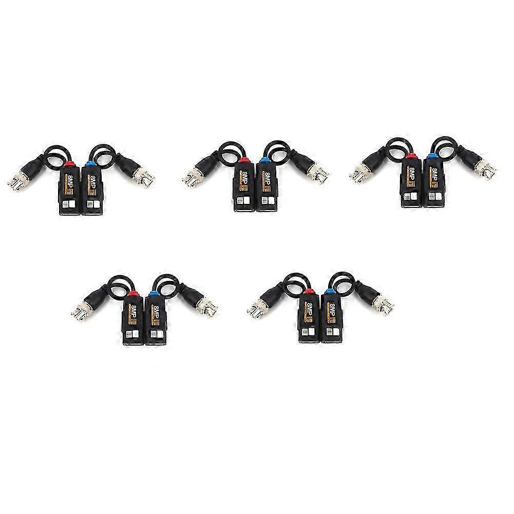 5 Pairs 8MP BNC Video Balun Connector Transmission Twisted Pair Transmitter Cctv Cable Support HD 8