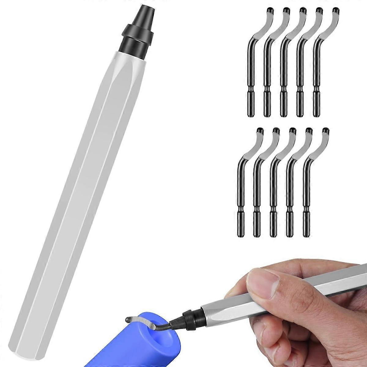 Deburring Tool with High-Speed Steel Blades, 360 Degree Rotary Head,A