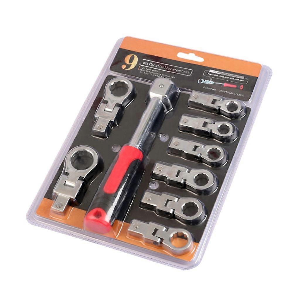 9 Pcs Rotatable 180 Removable Flexible Torque Spanner Not Easy to Break