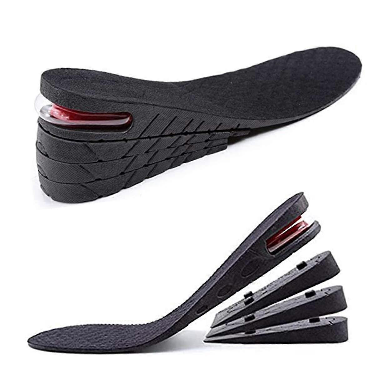 Height Increase Insoles for Men - 4-Layer Heel Inserts, Air Cushion Support, Comfortable Shoe Upgrade, Size Adjustable