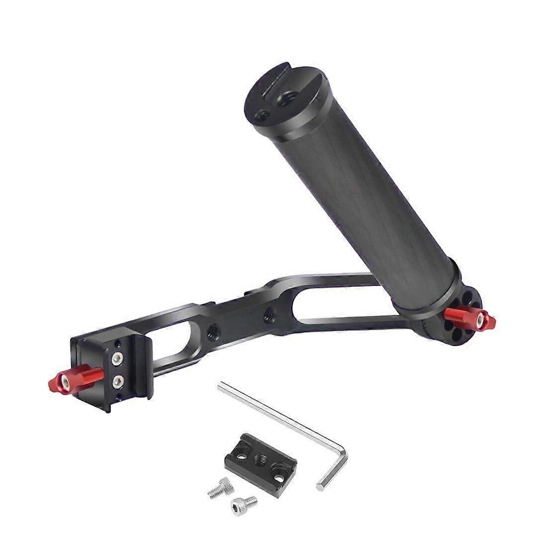 Carbon Fiber L Bracket Handle Grip with Foldable Shoe Cold Mount for DJI Ronin RS2 RSC2 Mini