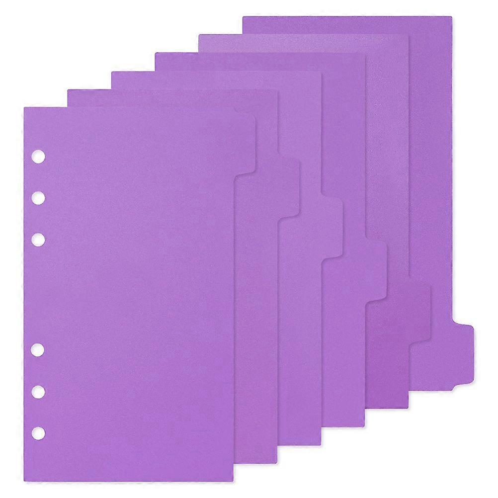 6 Sheets Binder Sheet Dividers Replacement Binder 6-hole Insert Dividers with Tabs