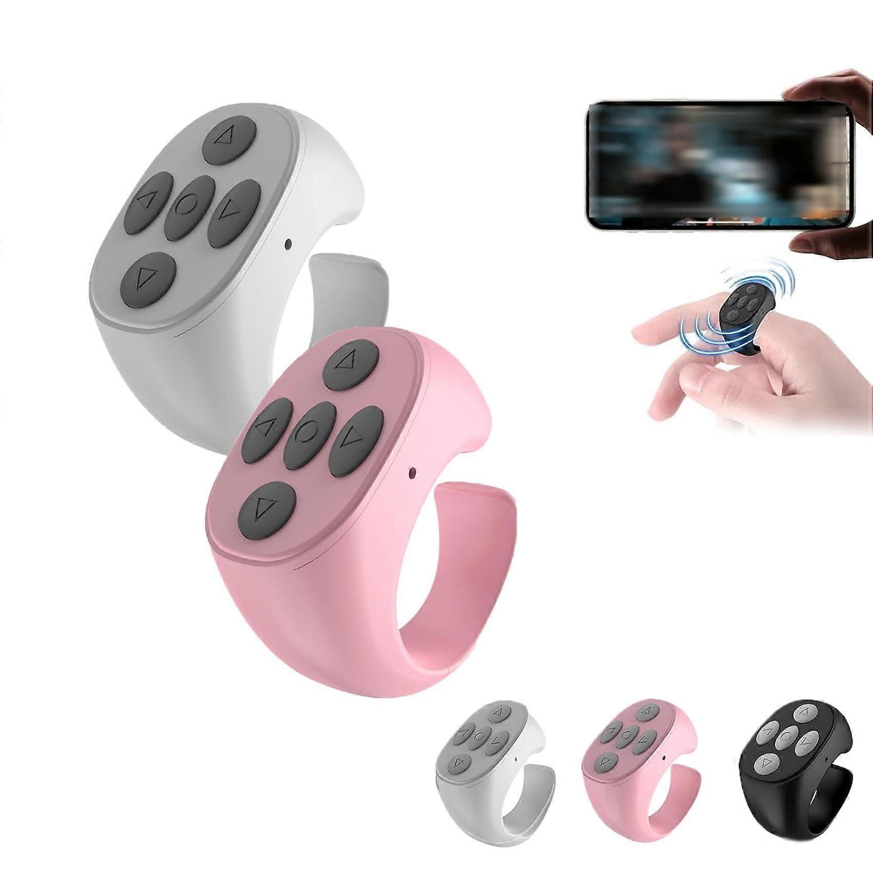 Fingerless Wireless Bluetooth Remote Control, 10m Range, Ergonomic Design, Compatible with Smart Devices